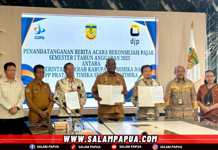 Lakukan Penandatanganan BAR, Pelaporan Pajak Atas Belanja APBD Pemkab Mimika Jadi Catatan Khusus