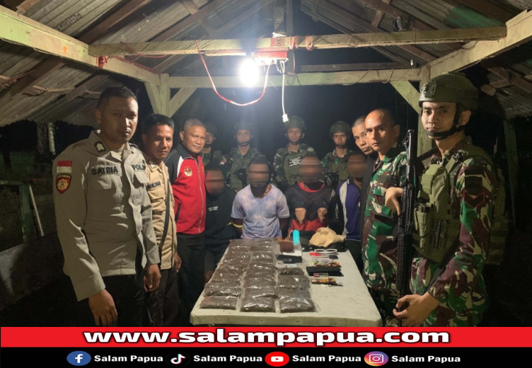 TNI Gagalkan Penyelundupan Ganja Seberat 2 Kg Di Perbatasan RI-PNG