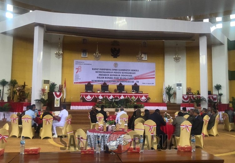 DPRD Mimika Gelar Rapat Paripurna Dengarkan Pidato Presiden RI Dalam Rangka HUT RI Ke-78