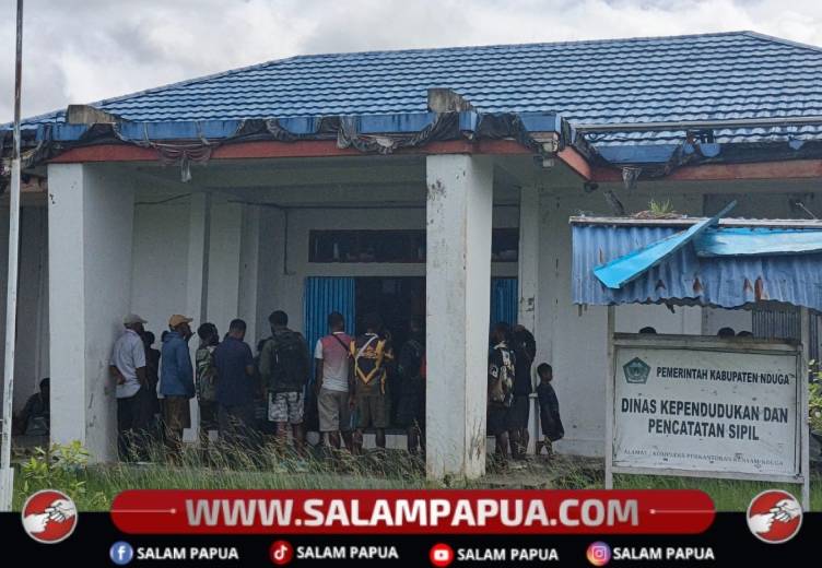 Kantor Dinas Kependudukan dan Catatan Sipil Kabupate Nduga di Kenyam, Senin (8/6/2026)(Salampapua.com/Elea Worom)