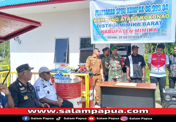 BBM Satu Harga Hadir Di Pesisir Mimika, Bupati Resmikan SPBU Kompak Kokonao