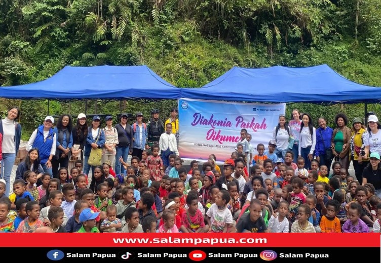 Prajurit Satgas Pam Obvitnas PTFI Rayakan Paskah Bersama Masyarakat Di Tembagapura Mimika