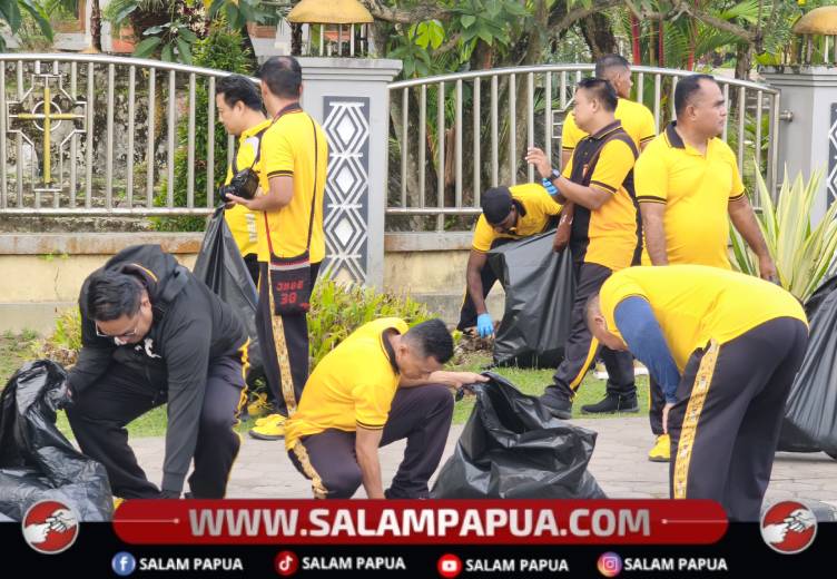 Peringati HPSN 2026, TNI-Polri Dan Pemda Mimika Gelar Bersih-Bersih Kota